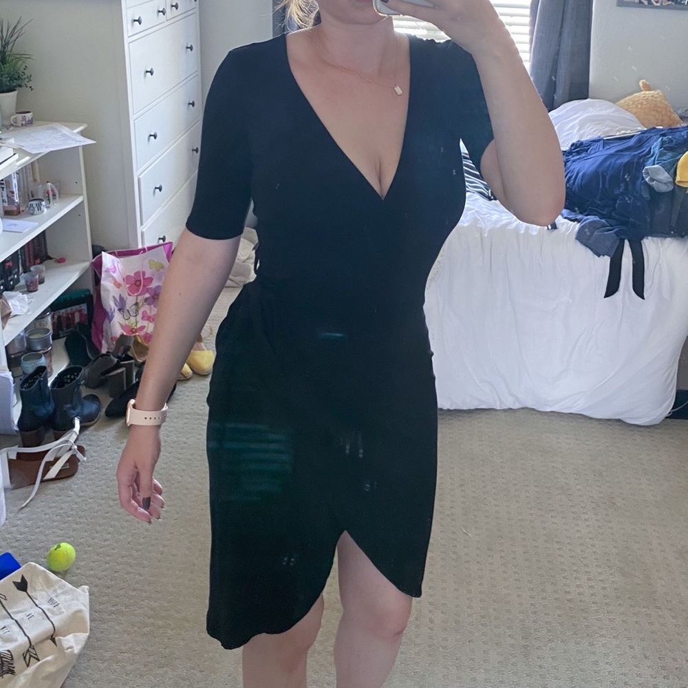 Black wrap dress